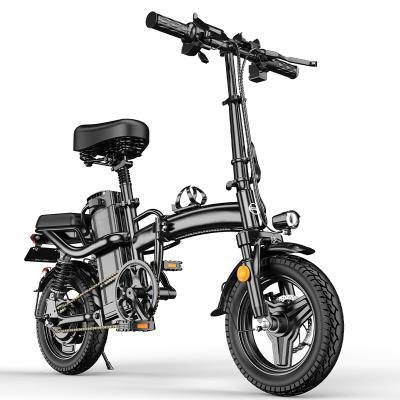 China Wholesale Steel 14inch Folding Electric Bike With Pedal 48V 400W City Foldable Ebike For Adult for sale