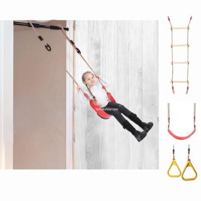 China Hot Sale Chin Up Bar Indoor Children Playground Jungle Sports Ladders Kids Doorway Climbing Home Equipment with Swings and Rings for sale