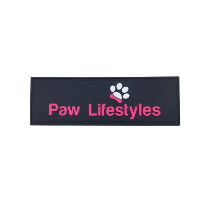 China Cheap Eco-Friendly Washable Soft Soft Rubber PVC Custom Embossed Your Own Logo PVC Patches For Pet for sale