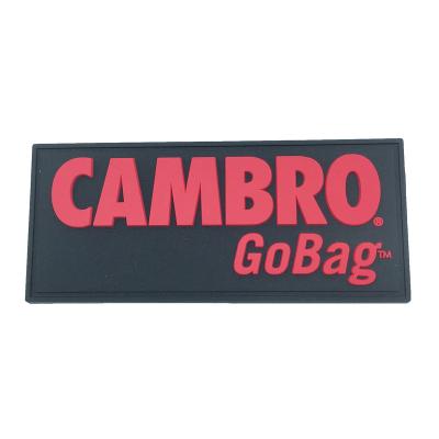 China 3D Personalized Custom Design 3D Embossed Brand Logo Soft PVC Patch Pouch Bag Rubber Patch Badge for sale