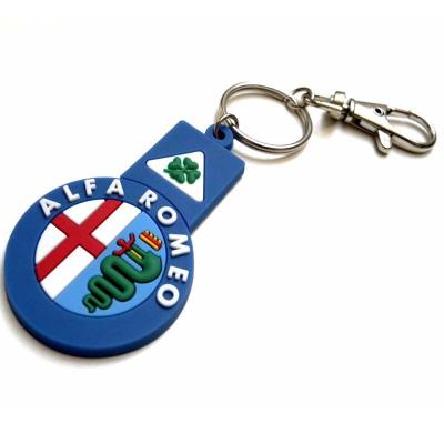 China Wholesale Rubber Alpha Romeo Keychain Logo Emblem Accessories Stelvio SUV Giulia 3D Rubber Key Chain for sale