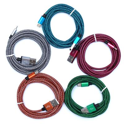 China Mobile Phone Types USB Cable Nylon Charger Cord Data Wire For iPhone Charging Cable Braided Wholesale for sale