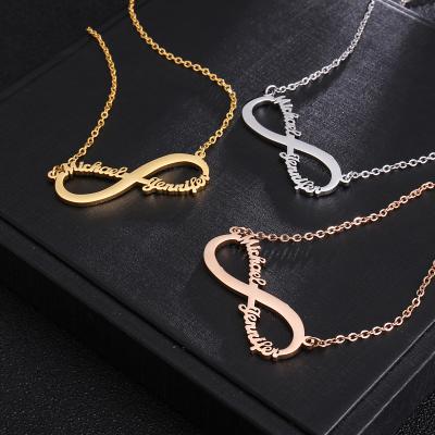 China CLASSIC Stainless Steel Cuban Chain Customized Gold Plated Name Necklace For Women Girls for sale