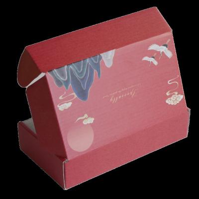 China Bio-degradable Hot selling wholesale brown kraft paper folding clothing shipping box custom corrugated box for sale