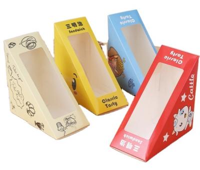 China Bio-degradable Disposable kraft paper box sandwich box with food window can be customized for sale