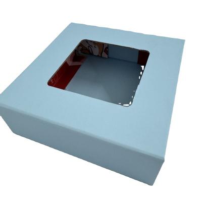 China Bio-degradable Square folding window cut gift box Gift box with handmade gift box for sale