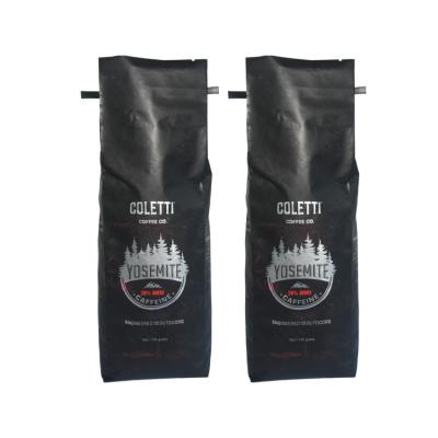 China Fast Shipping Moisture Proof 12oz Printing Side Gusset Packaging 250g Coffee Side Pouch With Valve Tie Side Gusset Coffee Canister Tie Bag for sale