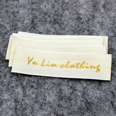 China Sustainable Custom High Quality End Ply Damask Garment Labels Woven Label Design for sale