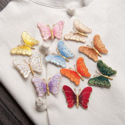 China 3D Embroidery Custom Fancy Butterfly Patches Iron On For Hat Textile for sale