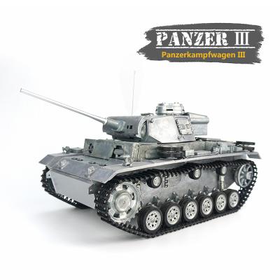 China 1/16 RC Hobby RC Panzer III Tank BB Shoot Smoke Noise Assembled Panzer Model Metal Armored Vehicle Military Random Vehicle Numbers Tank for sale