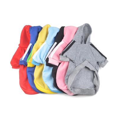 China Viable Solid Color Casual Wholesale Dog Factory Hooded Woolen Clothes With Stripes Multi-size for sale