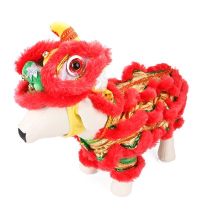 China Autumn Winter Plush Luxury Viable Pet Clothes Chinese Style Design Dog Clothes Clothes Lion Dance Pet Apparel Dog Clothes for sale