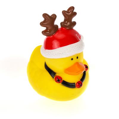 China Europe OEM Christmas Duck Decorative Diy Cute Plastic Yellow Plastic PVC Small Open Ornaments Mini Desktop Decor Gifts for sale