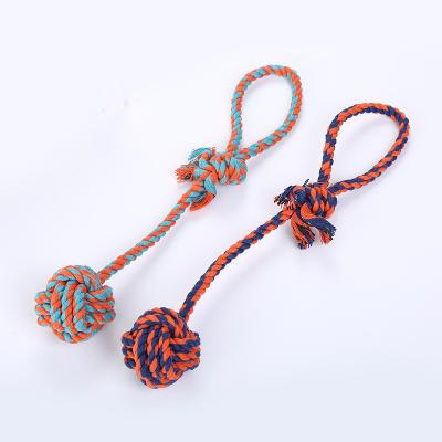 China Viable Toy Ball Cotton Rope Tug Toy Interactive Pull Dog Toy Ball Cotton Rope Tug Toy Molar Cotton for sale