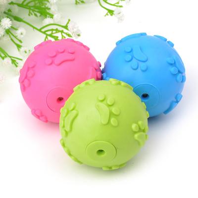 China Interesting Toy Bite Resistant Molar Footprint Factory Interactive Rubber Ball Viable Dog Chew Ball for sale