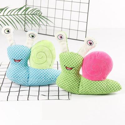 China Wholesale Customized Viable Sounding Plush Chewing Toy Vocal Dog Bite-Resistant Toy Snail Squeak Dog Plush Toy for sale