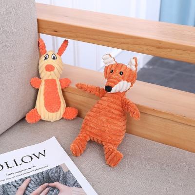 China Wholesale Customized Viable Squeak Dog Toy Pet Vocal and Bite Resistant Plush Toys Fox Rabbit Monkey Pig Animal Doll for sale