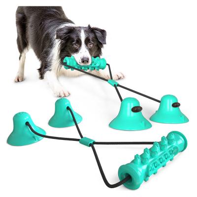 China Viable Dog Interactive Chew Cup Suction Dog Toys Pet Stick Rope Rubber Teeth Cleaning Dog Toys Interactive Suction Cup for sale