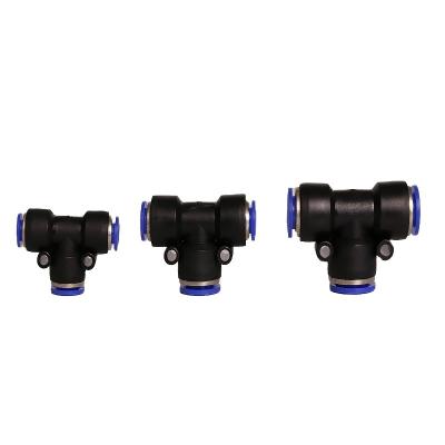 China Pneumatic Machine PT Series PE 8/10/12/14  pneumatic fitting connector 8mm 10 mm 12mm 14mm pipe fittings Quick joint pneumatic push in fittings for sale