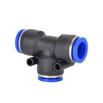 China Pneumatic Machine PE 10 pneumatic straight fitting T Series PU plastic air 10 cm push in connectors pneumatic pipe fittings for sale