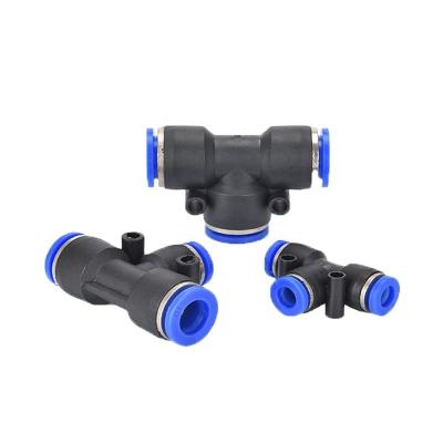 China Pneumatic Machine PT Series PE 8/10/12/14  pneumatic fitting connector 8mm 10 mm 12mm 14mm pipe fittings Quick joint pneumatic push in fittings for sale