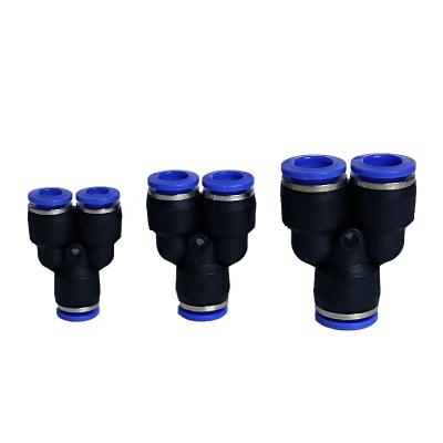 China Pneumatic Machine Y Type PY 6/8/10 Quick Connecting pipe fittings Pneumatic Tube Fittings quick connect air fitting for sale