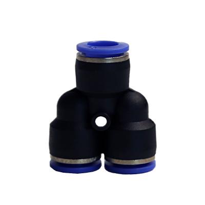 China Pneumatic Machine Y Series PY10 plastic tubes pipe fittings Quick joint Tee T Union Push in quick connector for sale