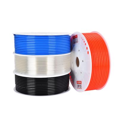 China Building Material Shops Plastic tube 10mm Pneumatic Air Hose Flexible Polyurethane Tube with Red Transparent color for sale