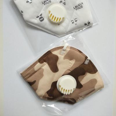 China Earloop kn 95 with valve mask camouflage color and health free absorb printed kn95 with valve mask for sale