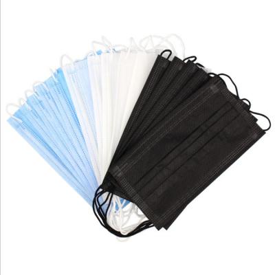 China Earloop Mouth Masks Guangdong Wholesale Price 50pcs Per Bag 3 Ply Disposable Black Face Mask for sale