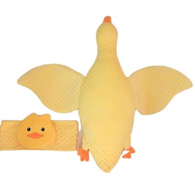 China Big White Fashion Goose Baby Sleep Big Duck Exhaust Soothing Pillow Anti-static Yellow Border Plush Toys With Pillow Gift for sale