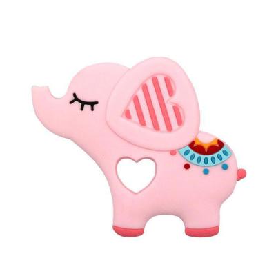 China Popular Soft Soft Toy Custom New Design BPA Free Silicone Soft Pink Elephant Train Teething Teether Toys for sale