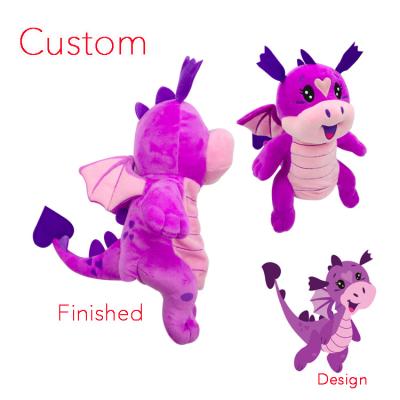 China Custom Stuffed Dragon Cartoon Character Sublimation Stuffed Animal Anime Mascot Plush Toy Plushie For Sports Club for sale