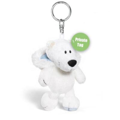 China 15cm Plush Personalized Key Chain Small Mini Logo 10cm Keychain Teddy Bear Mascot Plush Toy Custom Stuffed Gray White Gray Fleece for sale