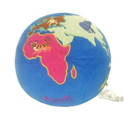 China Plush Custom Embroider World Map Jungle Pillow Space Globe Terrestrial Round Ball Stuffed Plush Toy for sale