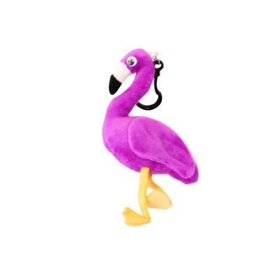 China Plush Bespoke Bulk High Quality Branded Pink Purple Island Animal Bird Flamingo Stuffed Toy Custom Plush Doll Key Chain for sale