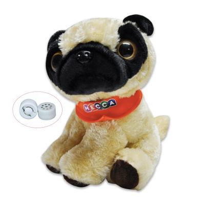 China Custom Plush Christmas Sound Talking Interactive Speaker Puppy Plush Dog Plush Toy With Zipper for sale