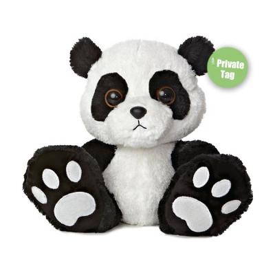 China Custom 10 Inch Wedding Teddy Bear Panda Mascot Embroidery Paws Giant Soft Black Red Soft Animal Plush Stuffed Toy for sale