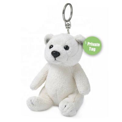 China Custom Mini Plush Figures Custom Mini Plush Figures Stuffed Animal Plush Animal Toy Polar Metal Key Chain White Soft Stuffed Teddy Bear Key Chain for sale