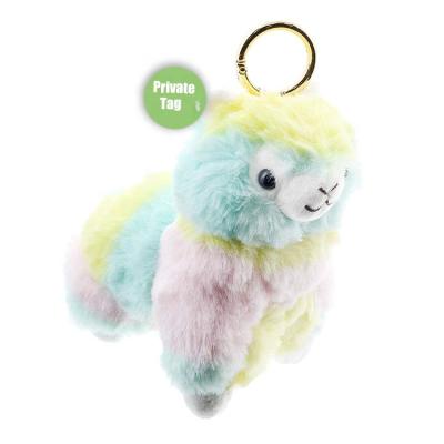 China Custom Plush Mini Soft Stuffed Animals Mascot Purple Velboa Logo Alpaca Llama Key Chain Soft Stuffed Animal Toys for sale