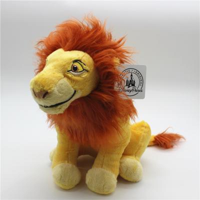 China Custom Big Brown Simulation Plush 25cm T-shirt Chef Plush Cartoon Character Realistic Soft Lion Plush Mascot Toy for sale