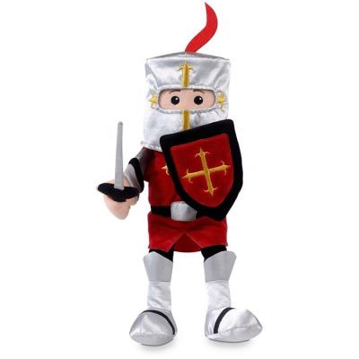 China Creative Plush Custom 30cm Child Adventure Fun Playing King Soft Stuffed Human KNIGHT HAND PUPPET Plush Toy for sale