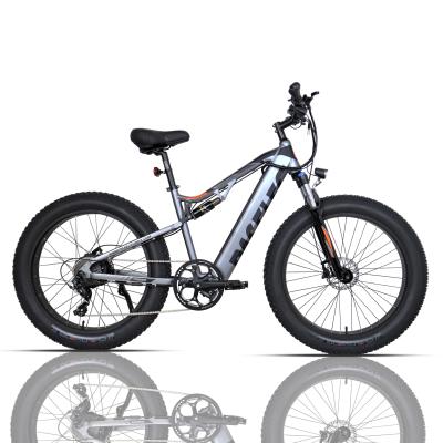 China New design 750W 14.5AH aluminum alloy fat tire electric suspension mountian bikes for sale