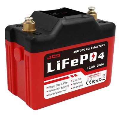 China Super Safe Mini Lithium-ion Motorcycle Batteries 12.8V 2Ah LiFePo4 Batteries 107*56*85mm for sale