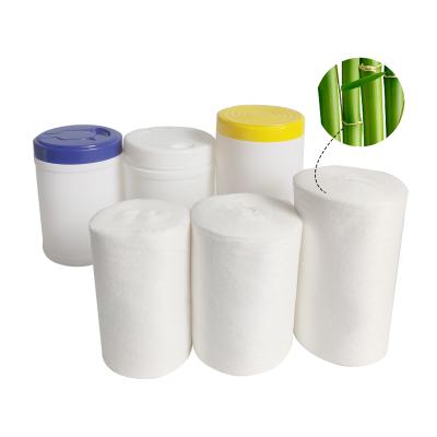 China SKIN CARE 15*20cm Soft Soft Bamboo 100sheets/roll Biodegradable Disposable Wipe Dry Rolls Roll In Canister For Baby And Adult for sale