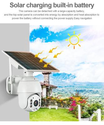 China Solar Powered Outdoor Human Motion Security Camera IP 1080p Dome 4G Wifi Battery Wifi Battery Ptz Surveillance Camera Motion Tracking for sale