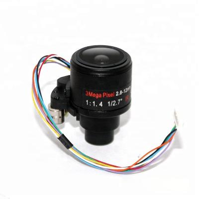 China Zooms 2.8-12mm F1.4 3MP Plastic Motorized Auto Iris IR CCTV Camera Lens OEM Parts Security Accessories for sale