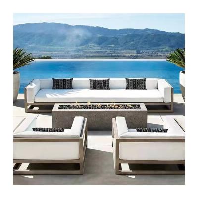 China Outdoor Terrace Hot Sale Modern Hotel Garden Villa Leisure Teak Outdoor Combination Furniture Modern Hotel Sofa Set for sale