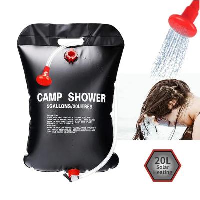 China Amazon Outdoor Portable Hot Selling 20L Solar Heating Camping Shower Outdoor Portable Hot Water Shower Bag for sale