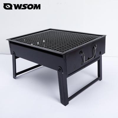 China Easily Assembled Portable Square Charcoal BBQ Grill and Fire Pit for Outdoor Picnic and Camping for sale